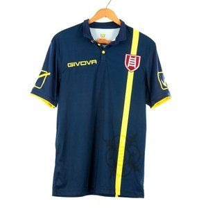 Men's Givova Navy/Yellow Polo Shirt Size Medium